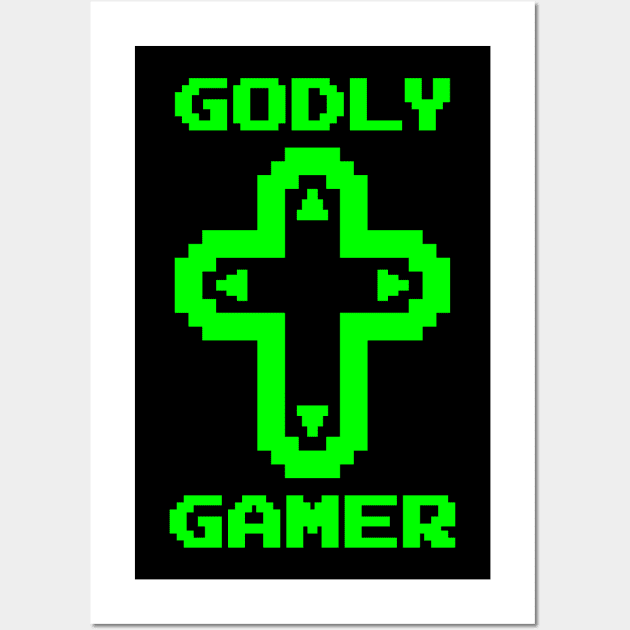 Godly Gamer (v1 - green) Wall Art by TimespunThreads